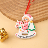 Vente en gros d'ornements en résine pour le premier Noël du bébé, personnalisés, pendentifs pour arbre de Noël, décoration de Noël, cadeau