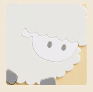 Cute Sheep Design Silicone Coasters & Bar <b>Mat</b> Food Grade Heat Resistant Non-Slip Placemats for Cups/Bowls <b>Table</b> Protection - Product Image 5