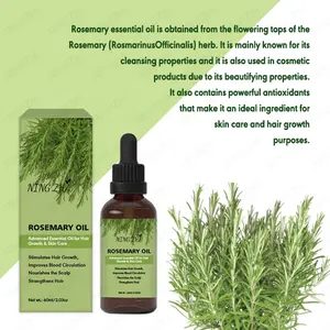 Label pribadi Biotin Rosemary minyak penumbuh rambut cepat organik alami kulit kepala Mint & minyak penguat rambut