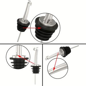 Wholesale Liquor <b>Bottle</b> Pourer Spouts Stainless Steel Speed Pour Spouts Olive Oil Dispenser Spout <b>with</b> <b>Flip</b> <b>Top</b>/Rubber Dust Caps - Product Image 3