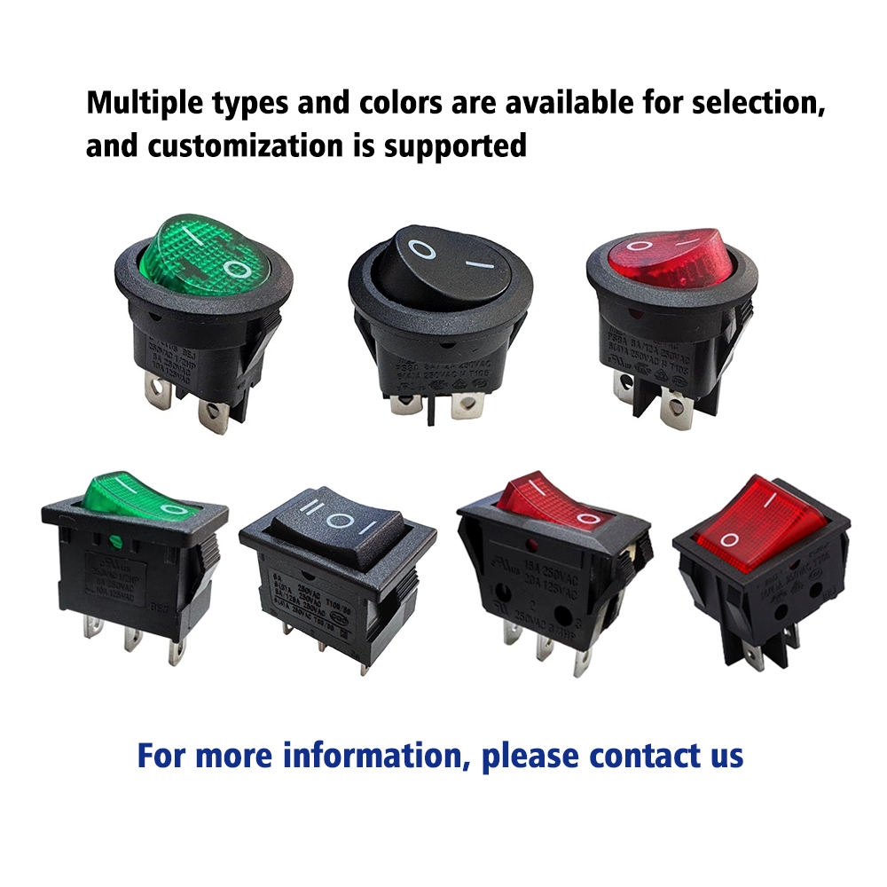 Factory Price Red Indicator Light Led Rocker Switch 4 Pin Round Button Power Switch for Electrical Equipments