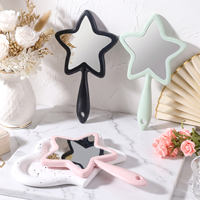 Miroir de poche en forme d'étoile, marque privée, rose, blanc, vert, noir, pour maquillage des cils, miroirs de voyage portables