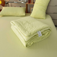 Ensemble de literie sur mesure en gaze bulle, 4 pièces, draps lavables en machine, ensemble de couette d'été en coton fin, fabriqué sur commande