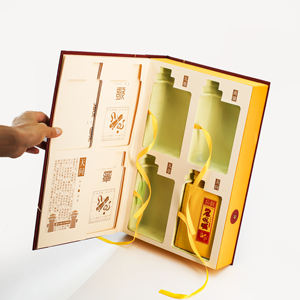 Caja de Regalo de Cartón Premium con Recubrimiento Dorado para Botellas de <span class=keywords><strong>Vodka</strong></span>, Brandy y Licores, con Tinta de Soya de Lujo - Product Image 6