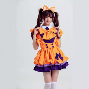 Costume de demoiselle d'honneur orange, robe Lolita pure et mignonne, robe de cosplay pour convention d'anime, uniforme scolaire, robe de fête pour filles - Product Image 4