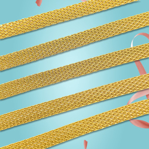 Perhiasan mode emas pria rantai Milan kuningan jaring 4mm dalam kumpulan rantai halus dan gelang tautan untuk pembuatan perhiasan DIY - Product Image 3