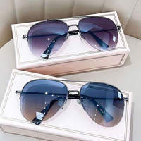 Lunettes de soleil NYY vintage colorées à demi-cadre ovale en métal, protection UV400, monture rétro petite, unisexe, lunettes de mode, logo personnalisé