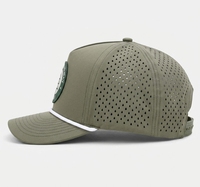 Casquette de baseball unisexe personnalisée en nylon Oxford imperméable à 5 panneaux, motif léopard, découpe laser, broderie corde, séchage rapide, pour le golf et les activités de plein air