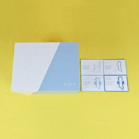 Impression de boîtes de tampons personnalisés écologiques Boîtes cadeaux en papier enduit rigide pour tampons hygiéniques Soins de la coupe menstruelle avec carte