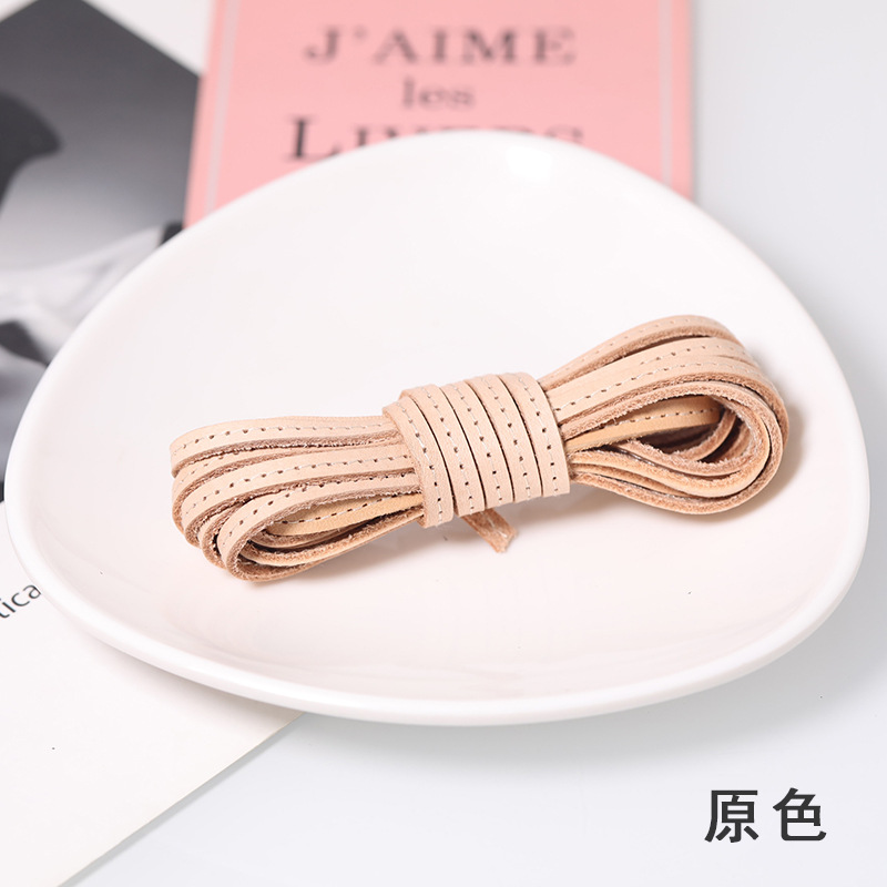 5mm natural color stitched cowhide rope, 3 meters