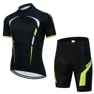 Ensemble Maillot et Short de Cyclisme GR Transfrontalier à Manches Courtes pour <span class=keywords><strong>Homme</strong></span>, Imprimé Léopard, en Spandex/Polyester, Respirant, pour l'Été - Product Image 4