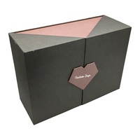 Boîte rigide magnétique avec logo personnalisé de qualité supérieure emballage de grande boîte cadeau rose à double porte pour robe de mariée