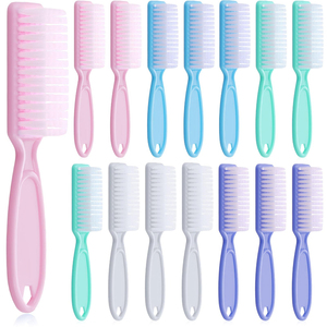 Plastic Nail Cleaning Brush Fiber Wool Dust Removal Brush Non Slip Manicure Pedicure Care Tool - Product Image 2