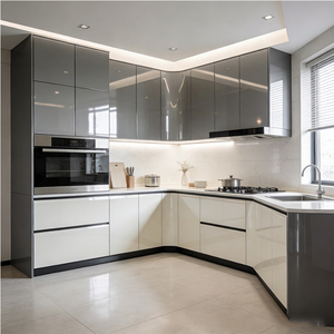 Mobile da <span class=keywords><strong>Cucina</strong></span> Modulare Personalizzato in Truciolato, Armadietto da Parete Moderno Laccato Lucido, Arredamento per la Casa - Product Image 5