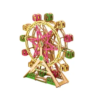 Weihnachts geschenk Buntes Riesenrad Holz modell Spielzeug Kinder montage Lustiges 3D-Puzzle Andere Lernspiel zeug