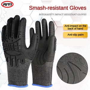 Servicio personalizado HPPE Guantes de trabajo industriales de seguridad recubiertos de nitrilo a prueba de golpes resistentes a cortes Guantes de trabajo de seguridad contra impactos