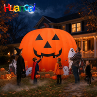 Grandes décorations d'Halloween : Ballon citrouille gonflable, décorations de fête, lampe LED gonflable pour voiture et souffleur d'air