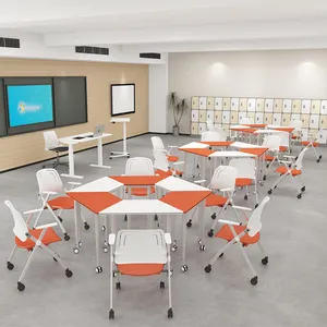 Ergonomik plastik konferans salonu katlanır sandalye istiflenebilir katlanabilir eğitim çalışma büro sandalyeleri