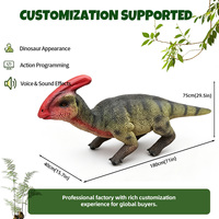 Parasaurolophus Animatronik Realistis dengan Remote Control, Versi Terbaru yang Dapat Berjalan dan Melompat, Ukuran Dapat Disesuaikan, untuk Taman Petualangan