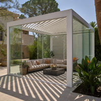 Pergola bioclimatique en aluminium Jiake 4x4m, gazebo de jardin, toit à lames motorisées, écologique, pour jardin, patio, villa, CE