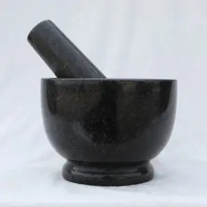 공장 가격 향신료 부엌 천연 화강암 돌 갈기 마늘 연마 사용자 정의 14*10cm 박격포 유봉을
