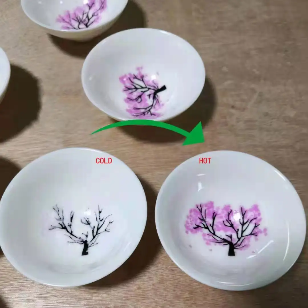 Cangkir Teh KungFu Keramik Arab Cangkir Teh Berubah Warna, Set Cangkir Teh KungFu Keramik Cangkir Teh Sakura Ajaib Jepang