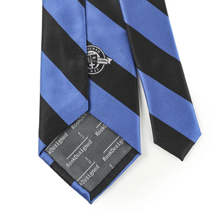 Corbata de Poliéster Personalizada, Tejida en Jacquard, con Rayas <span class=keywords><strong>Azules</strong></span>, para Hombre, para Escuela Secundaria, con Logotipo Personalizado, Hecha a Mano - Product Image 2