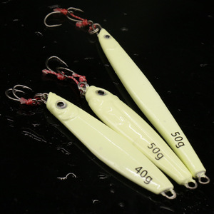 Señuelo de pesca de 25g, 30g, 40g, 50g, con anzuelo de placa de hierro, que brilla en la oscuridad, para pesca en agua salada. - Product Image 4