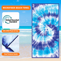 Serviette de plage DZ Deep Blue-leaved Sand Free à séchage rapide, grande taille, douce, confortable, légère et facile à transporter