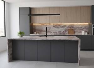 Losa de Cuarzo Amatista Rosa Violeta Fantasía Macaron para Encimeras de Cocina de Lujo, Vestíbulos de Hotel y Diseño de Villas - Product Image 5