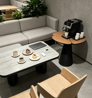 Ensemble de meubles de salon de luxe, table basse irrégulière en travertin, table d'appoint pour appartement, hôtel, design moderne personnalisé