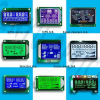 Pantalla LCD Monocromática HTN con Retroiluminación Azul Blanca, Módulo de Pantalla de 7 Segmentos Personalizado de 73.2x50mm, 12 Horas, 3.3V COB+Zebra para UPS