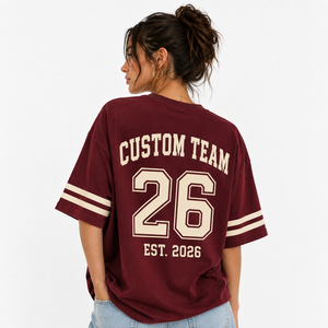 T-shirt personnalisé pour femme, coupe oversize, pour le jour du match de basketball, avec motif d'esprit d'équipe, tee-shirt de supporter à manches courtes, vente en gros - Product Image 3