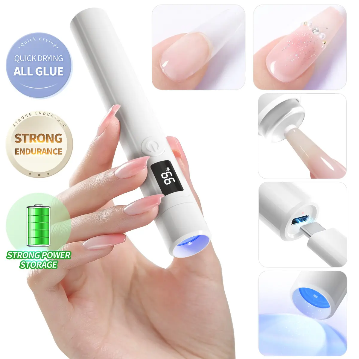 XEIJAYI Pantalla de mano Nail Art Uv lámpara para Gel Mini Nail Light portátil Led Usb secador de uñas para manicura de curado rápido