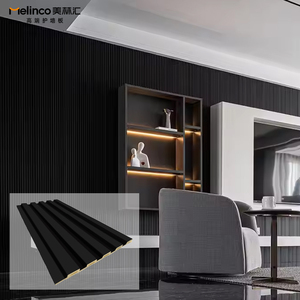 Melinco WPC listón decoración Interior paneles de pared estriados lujo Pvc cubierto interior 3D revestimiento de pared fibra de bambú arte persiana - Product Image 5