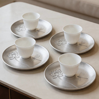 Sous-verre rond simple en métal écologique de 8,1 cm, protection isolante thermique pour tapis de table/protège-plats, restaurants, thé/café