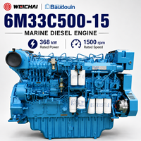 Moteur diesel marin turbocompressé SCDC Weichai Baudouin 6M33C500-15 368 kW 500 CV 1500 tr/min 6 cylindres avec certification CCS pour bateau de pêche