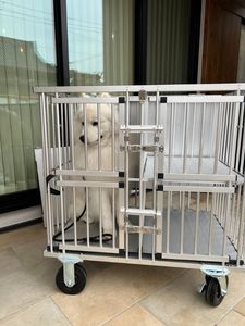 एल्यूमीनियम 4 पहिया तह पालतू जानवर ग्रोमिंग प्रतियोगिता आसान-से-इकट्ठा कुत्ते ट्रॉली - Product Image 2