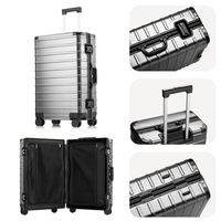 Valise de luxe en aluminium 2026, élégante, étanche, avec serrure TSA, portable, pour voyages d'affaires et de loisirs