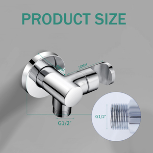 วาล์วอาบน้ำมุมสุขภัณฑ์ในห้องน้ำโรงแรมมีสวิตช์ปิดและที่วางฝักบัวมือ - Product Image 2