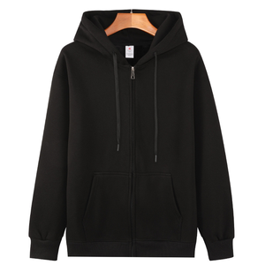 Sudadera con Capucha y Cremallera Gruesa Personalizada para Hombre y Mujer, Unisex, Nuevo Diseño, Sudadera con Capucha de Forro Polar Negro Plateado con Cremallera para Invierno - Product Image 2