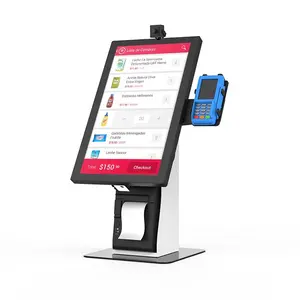 Süpermarket için 21.5 inç interaktif dokunmatik ekran kendini ödeme self-service kiosk