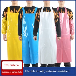 Custom Sleeveless Adult TPU Waterproof Fishing Kitchen Chef Restaurant <strong>Work</strong> Plastic <strong>Aprons</strong> with Straps Neck-Hanging - Product Image 2