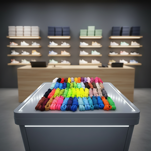 Customizable High Quality 8mm Width 120cm Single Layer <strong>Samples</strong> Polyester Shoe Laces 18 Colors Flat for <strong>Sneakers</strong> - Product Image 3