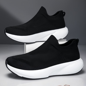 Zapatillas Deportivas Casuales para <span class=keywords><strong>Hombre</strong></span>, Estilo Snicker, Punta Redonda Ancha, Personalizadas, Blancas y Negras, Transpirables, Sin Cordones, para Caminar y Correr - Product Image 5