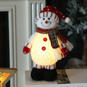 Adornos Navideños Hechos a Mano, Muñecos Luminosos de Santa Claus, Muñeco de Nieve y Alce, Figuras Decorativas con Luz - Product Image 4