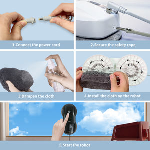 Fmart T9Pro 2026: Pulitore Elettrico per Finestre con Controllo Tramite App, Doppio Spruzzo d'Acqua per <span class=keywords><strong>Pulizia</strong></span> Efficiente e Pianificazione del Percorso - Product Image 6