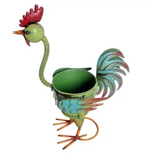 חדש עיצוב סיטונאי מתכת תרנגול צורת צמח עסיסי סירי בעלי החיים
