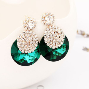 Boucles d'oreilles pendantes en cristal de mode coréenne avec strass, nouveaux designs transfrontaliers, vente en gros auprès des fabricants pour femmes - Product Image 2