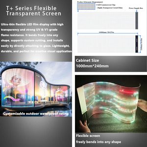 Pantalla LED Transparente Adhesiva Ultrafina para Interiores, Paneles Transparentes Flexibles con Tira LED para Mensajes Desplazables, Ideal para Tiendas Minoristas - Product Image 4